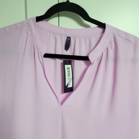 NYDJ double georgette pop over blouse size large - Picture 7 of 10